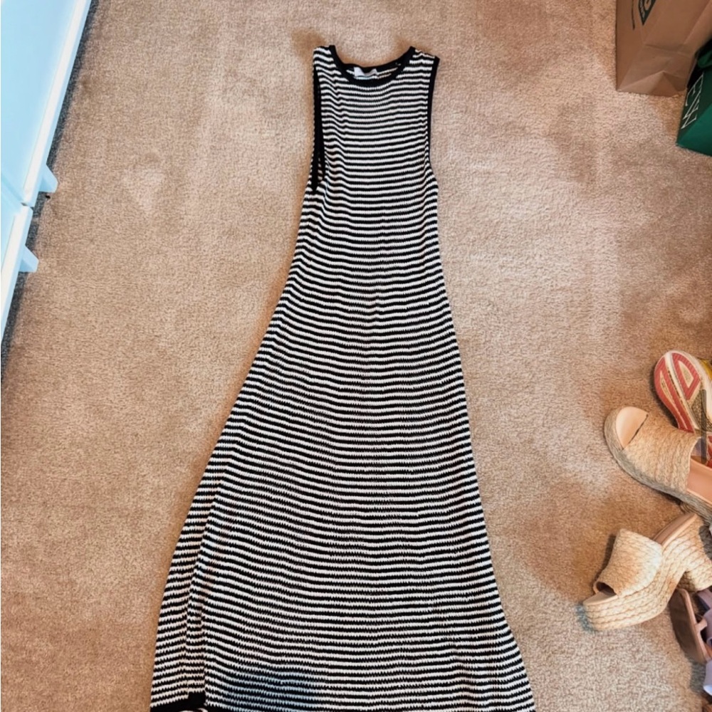 Striped Black and White Maxi Dress